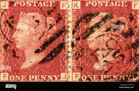 British One Penny Postage Stamp Banque De Photographies Et Dimages à