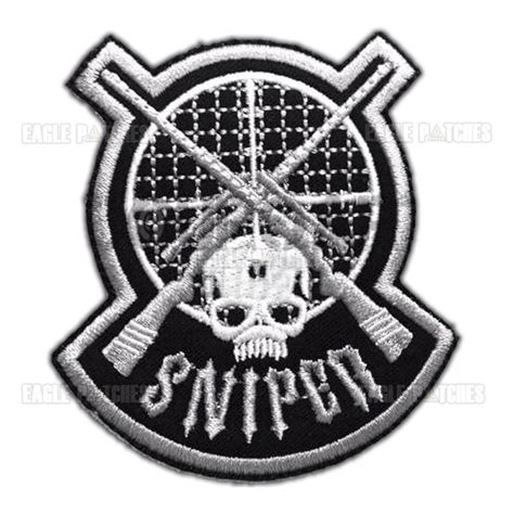 Patch Bordado Caveira Sniper