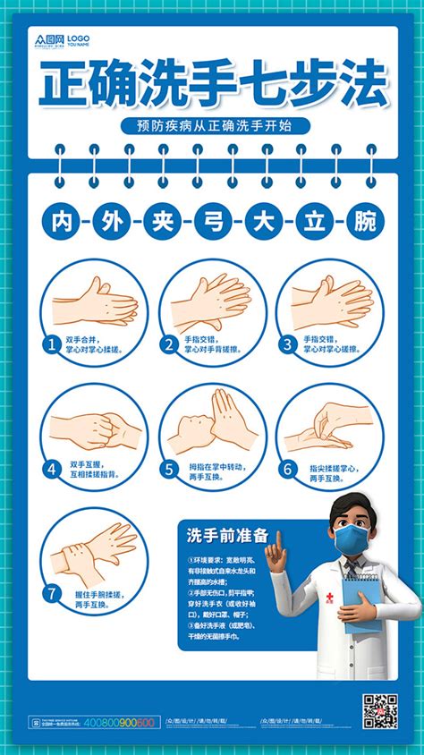 七步洗手法洗手七步法海报展板宣传海报图片海报素材图片素材 花瓣网