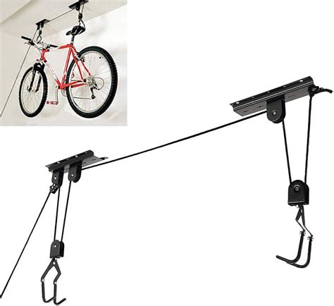 Bicycle Hoist Garage Storage Bike Lift Pulley System With Kg Bearing