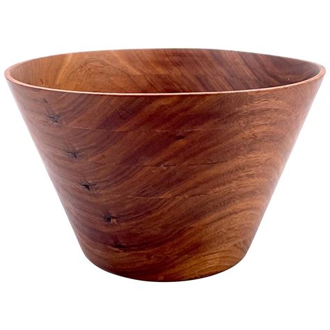 Midcentury Hand Carved Walnut Bowl For Sale At 1stDibs