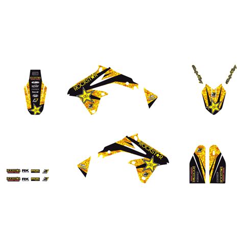 Kit Adhesivos Blackbird Rockstar Energy Con Funda De Asiento Suzuki Rmz