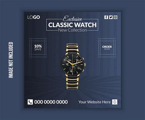 Premium Vector Watch Sale Social Media Post Template