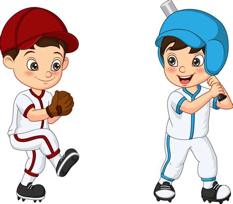 Kids Playing Baseball Clip Art