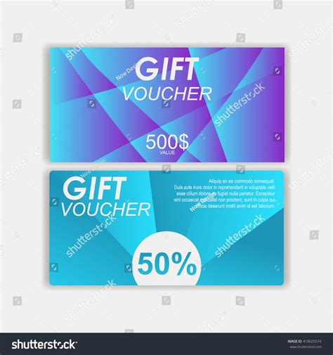 Gift Voucher Template Gift Certificate Promotion Stock Vector (Royalty