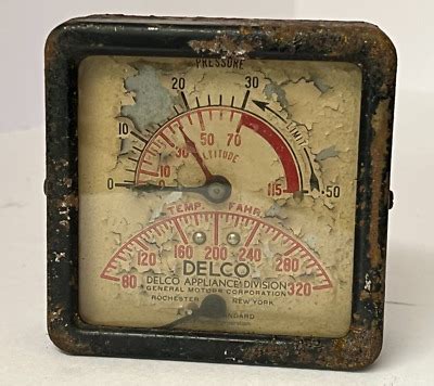 Vintage Steampunk Jas P Marsh Pressure Altitude Temperature Delco Gm