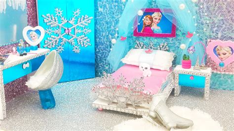 DIY Miniature Frozen Bedroom And Crafts YouTube