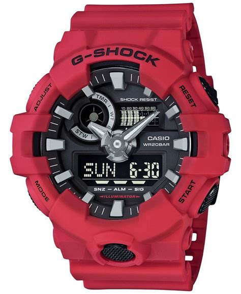 G Shock Mens Analog Digital Red Resin Strap Watch 53x58mm Ga700 4a And Reviews Macys Casio G