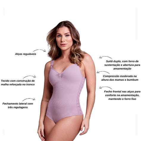 Body Modelador Pós Parto Amamentação Plie 50108