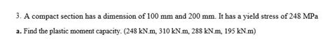 solved   compact section   dimension   mm  cheggcom