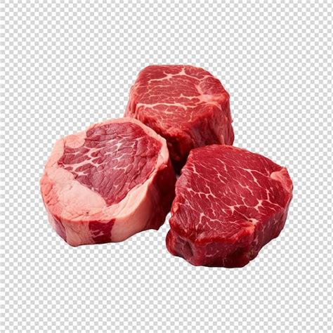 Premium PSD Red Meat Isolated On White Background