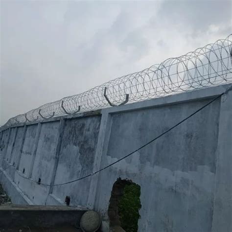 Galvanised Silver Boundary Wall Fencing Concertina Coil Single Razor At Rs 225 Meter In Delhi