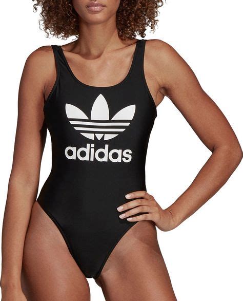 Adidas Originals Womens Trefoil Bodysuit Size Medium Black Adidas