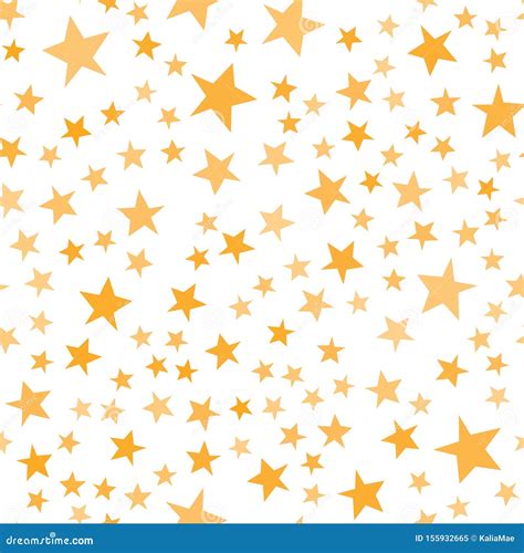 Yellow Stars Pattern Basic Cute Irregular Star Shapes For Kids