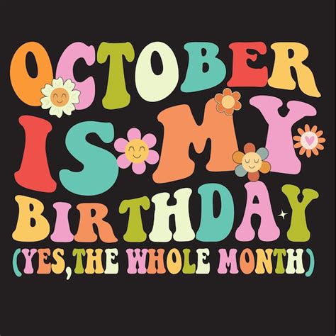 October Birthday Png Etsy