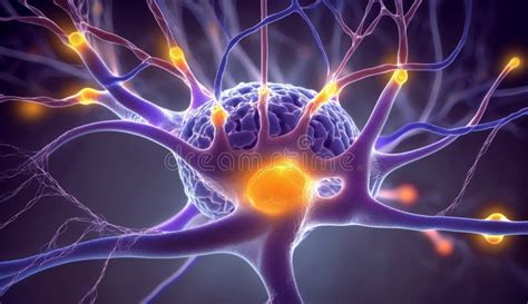 Neuronas En El Cerebro Con Efecto Focal Ai Generativo Stock De