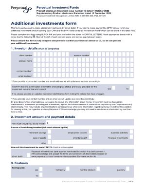 Fillable Online Additional Investments Form Fax Email Print PdfFiller