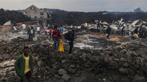 Rd Congo La Coul E De Lave Du Volcan Nyiragongo Sest Arr T E La