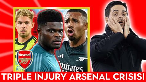 Arsenal TRIPLE INJURY CRISIS Jesus Partey Smith Rowe OUT YouTube