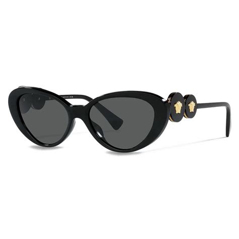 Versace Cat Eye Double Medusa Sunglasses Black Sunglasses