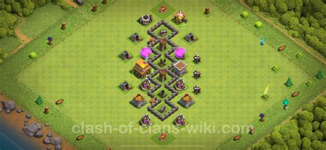 Trophy Defense Base Th4 With Link Clash Of Clans 2022 Town Hall