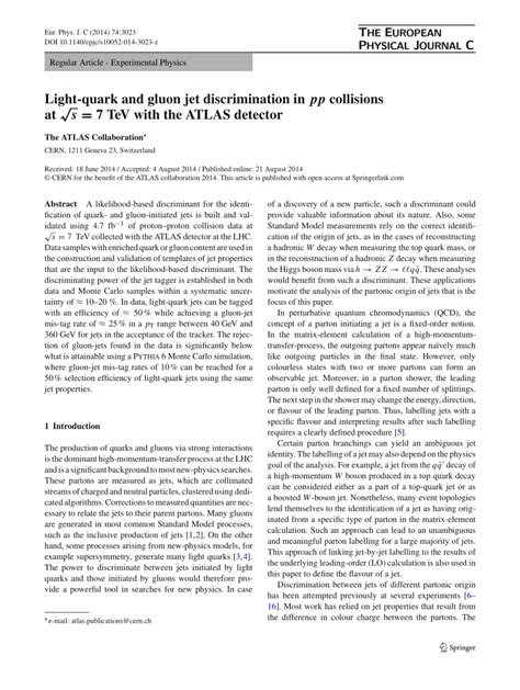 Pdf Light Quark And Gluon Jet Discrimination In Pp Collisions At