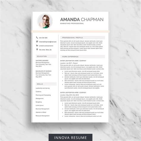 Clean Resume Template Design For Word Innova Resume Modern Resume