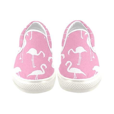 Canvas Shoes D-Story Custom Sneaker White Flamingo on Pink Women ...