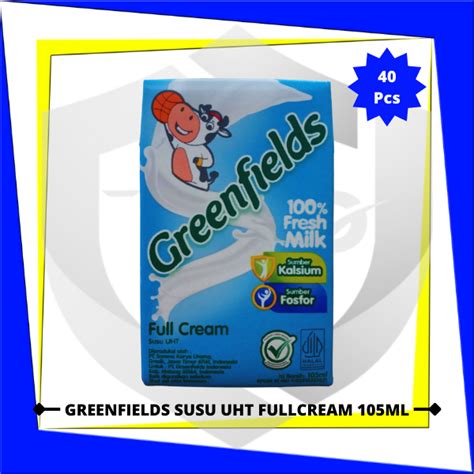 Jual GREENFIELDS Susu UHT FullCream 105ml X 40 Pcs 1 Karton Shopee