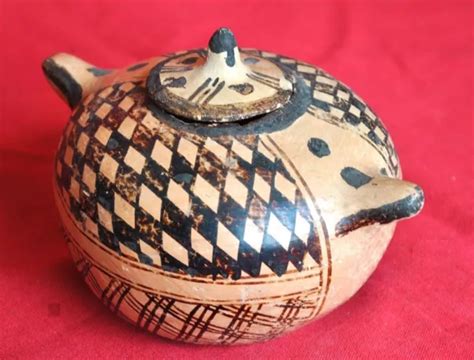 ANCIEN POT À EPICES BERBERE KABYLE IDEQQI TERRE CUITE milieu XX ème