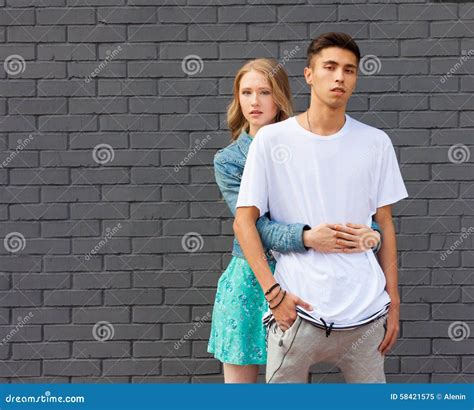 Interracial Young Couple In Love Outdoor Stunning Sensual Outdoor Portrait Of Young Stylish