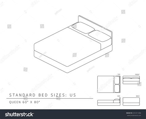 Standard Bed Sizes Us United States Stock Vector (Royalty Free ...