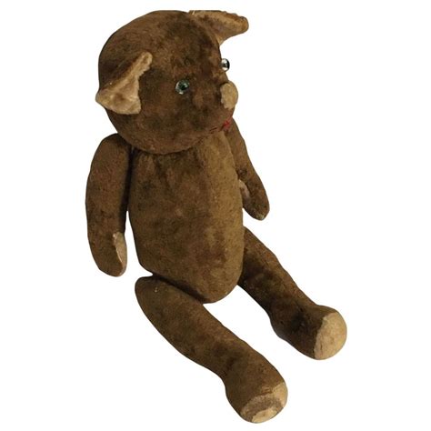 Urso De Pel Cia De Algod O Flanelado E Serragem Original Dos Anos