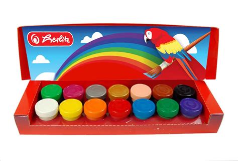 Farby plakatowe 12 kolorów + złota srebrna 14x20ml HERLITZ | Plastyka ...