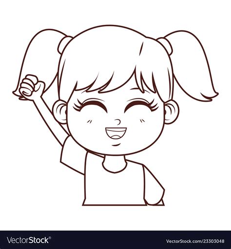 Cute Girl Cartoon Royalty Free Vector Image Vectorstock