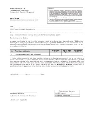 Fillable Online EGM Proxy Form 13072020 Alignment Fax Email Print