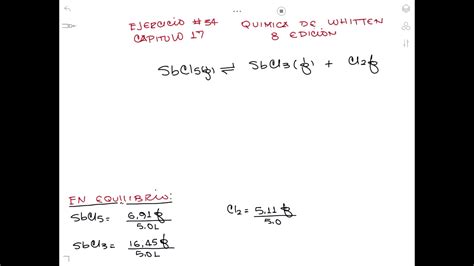 I Cálculo De Kc A Partir De Concentraciones De Equilibrio Ejercicio 34