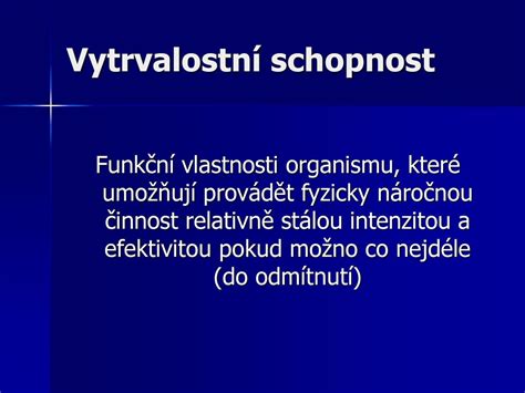 Vytrvalostn A Koordina N Schopnosti Ppt St Hnout