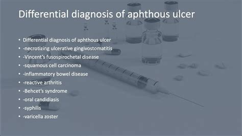 Differential Diagnosis Of Aphthous Ulcer Youtube