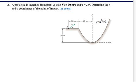 Solved A Projectile Is Launched From Point A With Vo Chegg