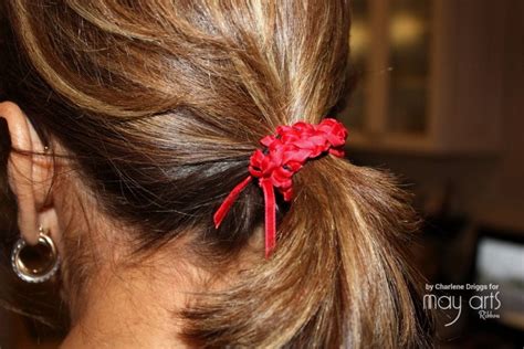 DIY Crochet Ribbon Elastic Hair Ties Online Ribbon May Arts