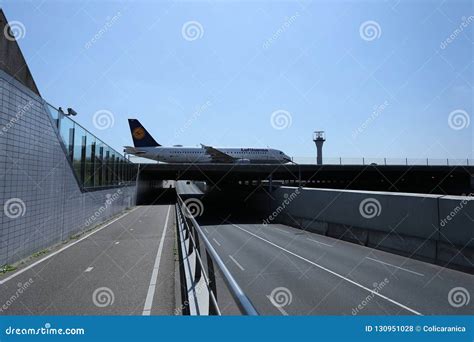 Lufthansa Plane Taxiing Over A Bridge Editorial Stock Photo Image Of