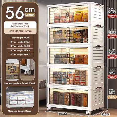 SIV 42 65cm W 2 3 4 5 Layers Foldable Storage Cabinet Double Doors