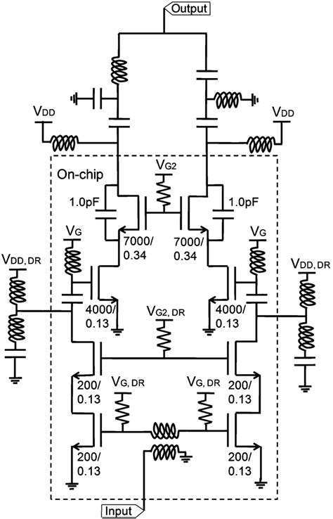 Schematic Of Proposed Differential Pa With Cascode Topology Including