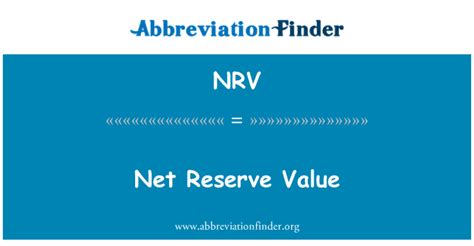 nrv stands  net reserve  abbreviation finder