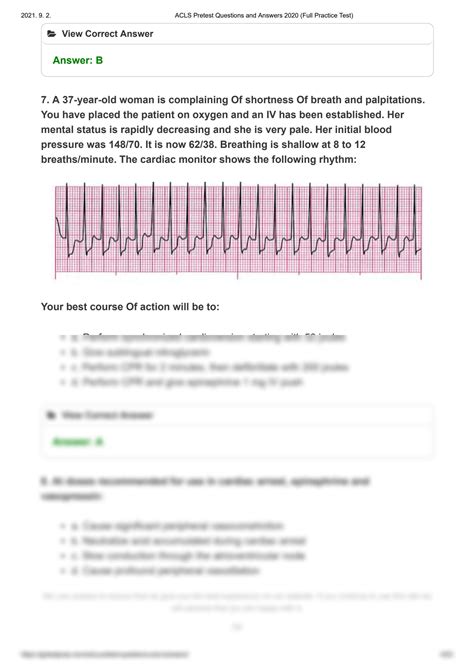 SOLUTION Acls Pretest Questions And Answers 2020 Full Practice Test