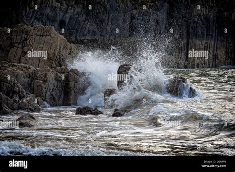 Church Doors Rock Formation In Skrinkle Haven Cove With Surf Washing