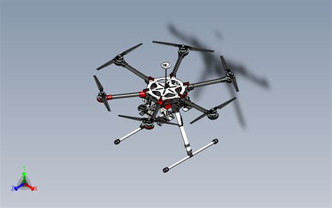 大疆dji S900六轴无人机三维建模图纸 Step格式step模型图纸下载 懒石网