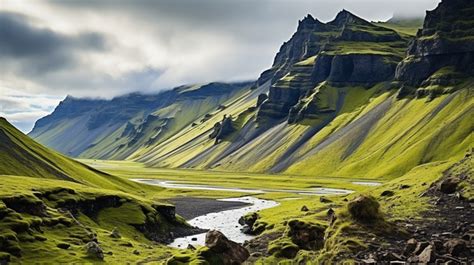 Fond Superbe Paysage De Montagne Textur En Islande Fond Tranquillit