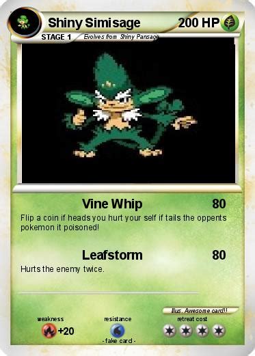 Pokémon Shiny Simisage Vine Whip My Pokemon Card